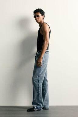 JEANS FLARE FIT EFECTO SALPICADURAS / Azul - Zara фото 4