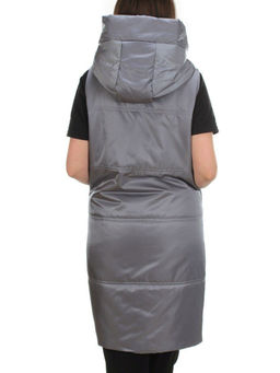 M006 GRAY Жилет женский демисезонный (100 гр. синтепон) - Фабричный китай фото 5