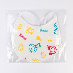 Нагрудник детский 18×18 см., микрофибра с ПВХ покрытием «Витоша», белый