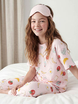 Desenli K?z ?ocuk Pijama Tak?m