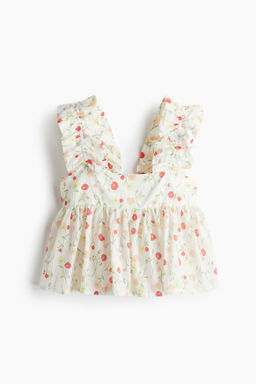 Top de tirantes fruncido con peplum