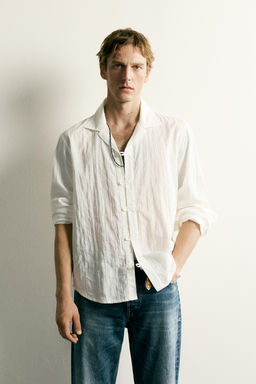 CAMISA RELAXED FIT ALAMARES TEJIDO / Blanco - Zara фото 2