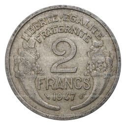 Монета 2 франка 1947 года Франция