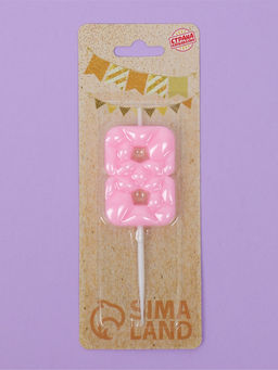 Цена за 3 шт. Свеча для торта «Цифра 8», светло-розовая