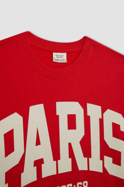 Школьная футболка с короткими рукавами и короткими рукавами с круглым вырезом и принтом для девочек - Defacto фото 7