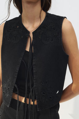 Chaleco denim con lazadas - H&m фото 6