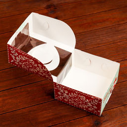 Коробка под бенто-торт с окном Новогодний снеговик, 14 х 14 х 8 см - UPAK LAND фото 5