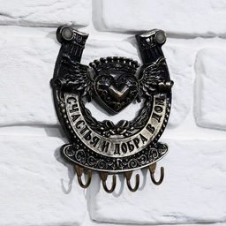 Ключница настенная подкова «Счастья и добра», 10.3×12.5 см