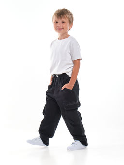Брюки карго для мальчика 33-91234 черный - Mini maxi фото 8