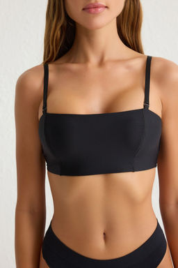 TRENDYOLMILLA Siyah Micro Balensiz Kapl? C?kar?labilir Ip Ask?l? Bandeu Orme Sutyen THMSS25SU00003  фото 2