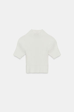 TOP CROP PUNTO RIB / Blanco - Zara фото 4