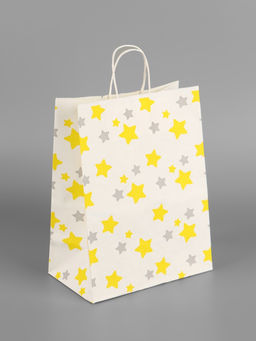 Цена за 10 шт. Пакет подарочный крафтовый «Звёзды», 28.5 х 22 х 13 см