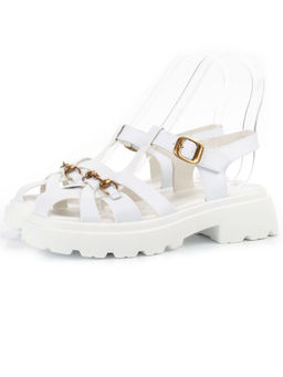 08-PEAG54-1 WHITE Босоножки женские (натуральная кожа)