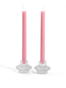 Свеча интерьерная "Очаг в линиях" 70 гр, 2,1х25 см (набор 2 шт) 6 ч, розовый