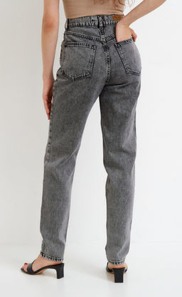 Джинсы женские момы с высокой талией F922-0115 черные