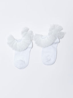 T?l Detayl? K?z Bebek Patik ?orap