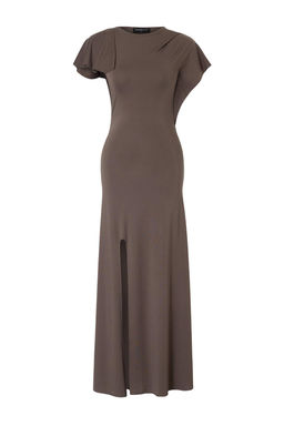 Trendyol Studio Collection Haki Bodycon Melek Kol K?sa Kollu Esnek Orme Elbise TWOSS26EL00393 - Trendyolmilla фото 5
