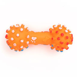Игрушка пищащая увеличенная Гантель с лапками для собак, 16,5 x 6 см, оранжевая - Пижон фото 4