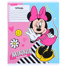 Цена за 10 шт. Тетрадь 12 листов, 5 видов МИКС, линейка, мелованная бумага, Минни Маус - Disney фото 8