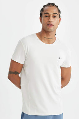 DeFactoFit Slim Fit Dar Kesim Bisiklet Yaka Sporcu K?sa Kollu Tisort  фото 2