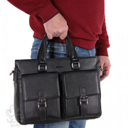 Портфель мужской кожаный 2093BSH black Heanbag в Новосибирске - S-style фото 2