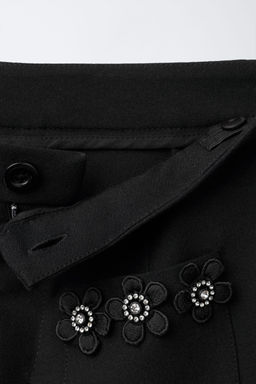 TROUSERS WITH FLORAL JEWEL DETAILS - Zara фото 4