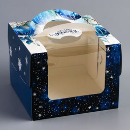 Коробка под бенто - торт с окном «С Новым годом!», 16×16×12.5 см