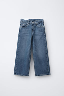 ANIMAL PRINT PATCH WIDE-LEG JEANS