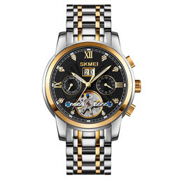 Часы наручные Skmei мужские механические с автоподзаводом M029gold-silver-black