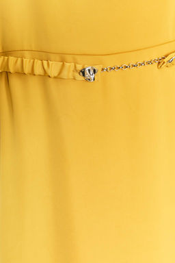 BELTED SATIN MIDI DRESS - Zara фото 8