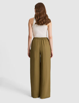Haki Loose Fit Kanvas Pantolon