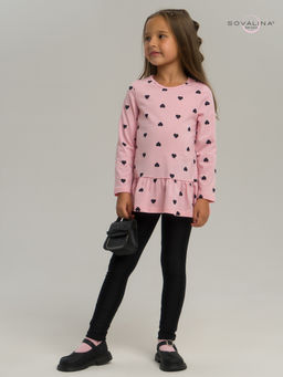 Костюм Алиса черные сердечки на розовом-черная - Sovalina фото 2