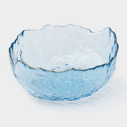 Салатник «Вулкан», 680 мл, 16×16×7.5 см, стекло, голубой