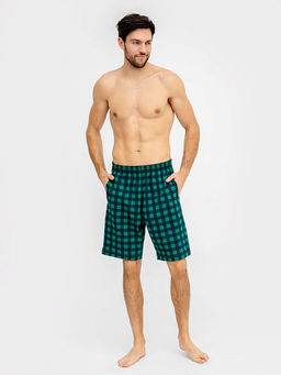Шорты мужские зеленые в клетку - Mark formelle фото 2