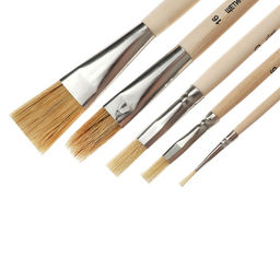 Цена за 2 шт. Набор кистей для рисования, щетина, 5 штук: №: 2, 6, 10, 16, 24, Calligrata, плоские, деревянная ручка, в пакете