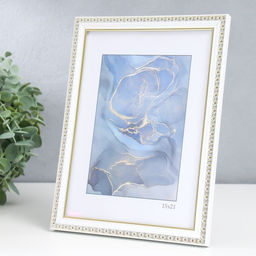 Фоторамка для фото 15×21 см Keep memories «Камея», пластик, белый, (пластиковый экран)