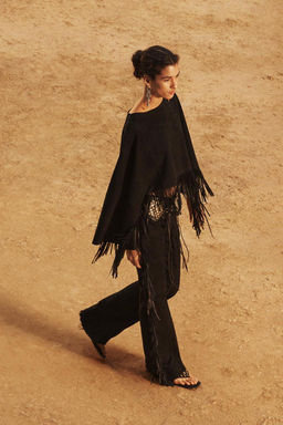 SUEDE LEATHER FRINGED CAPE - LIMITED EDITION