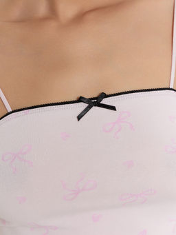 Комплект домашний женский розовый с бантиками