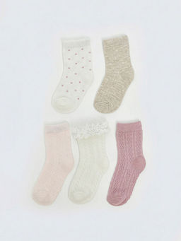 Desenli K?z Bebek Soket ?orap 5li