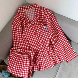 K13235 Домашний костюм (рубашка и брюки) КРАСНЫЙ