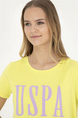 Женская фисташково-зеленая футболка с круглым вырезом