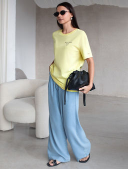 Свободная футболка с принтом из премиального хлопка с эастаном - Vilatte фото 5