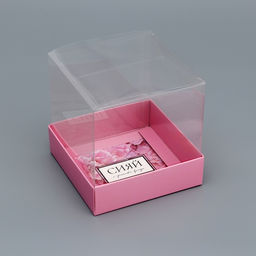 Цена за 5 шт. Коробка сборная с PVC крышкой, Сияй от счастья, 10?10?10 см