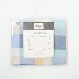 Наволочка LoveLife Square blue, 50*70, 100%хлопок, сатин, 125г/м?  фото 3