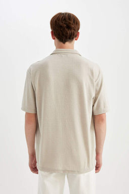 Рубашка обычного кроя с открытым воротником и короткими рукавами - Defacto фото 5