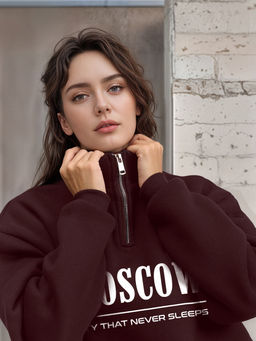 Толстовка женская с зип-воротником Moscow - Yollochka фото 4