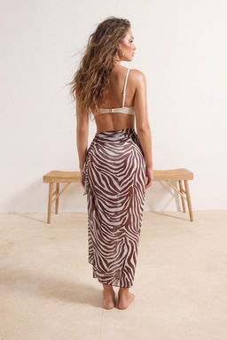 Zebra Desenli Orme Midi Plaj Pareo TBESS26PR00005 - Trendyolmilla фото 6