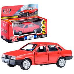 Машина металл. Lada "ВАЗ-21099 "Спутник 12 см, (открыв. дв, баг, красный) инерц, в коробке