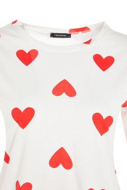 Trendyolmilla Beyaz %100 Pamuklu Kalpli Orme Pijama Tak?m? THMAW21PT0566 фото 18