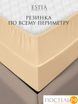 Простыня на резинке Estia ОРНЕЛЛА тенсель беж.  фото 7